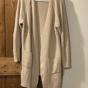 Maurices Light Tan Open-Front Cardigan
